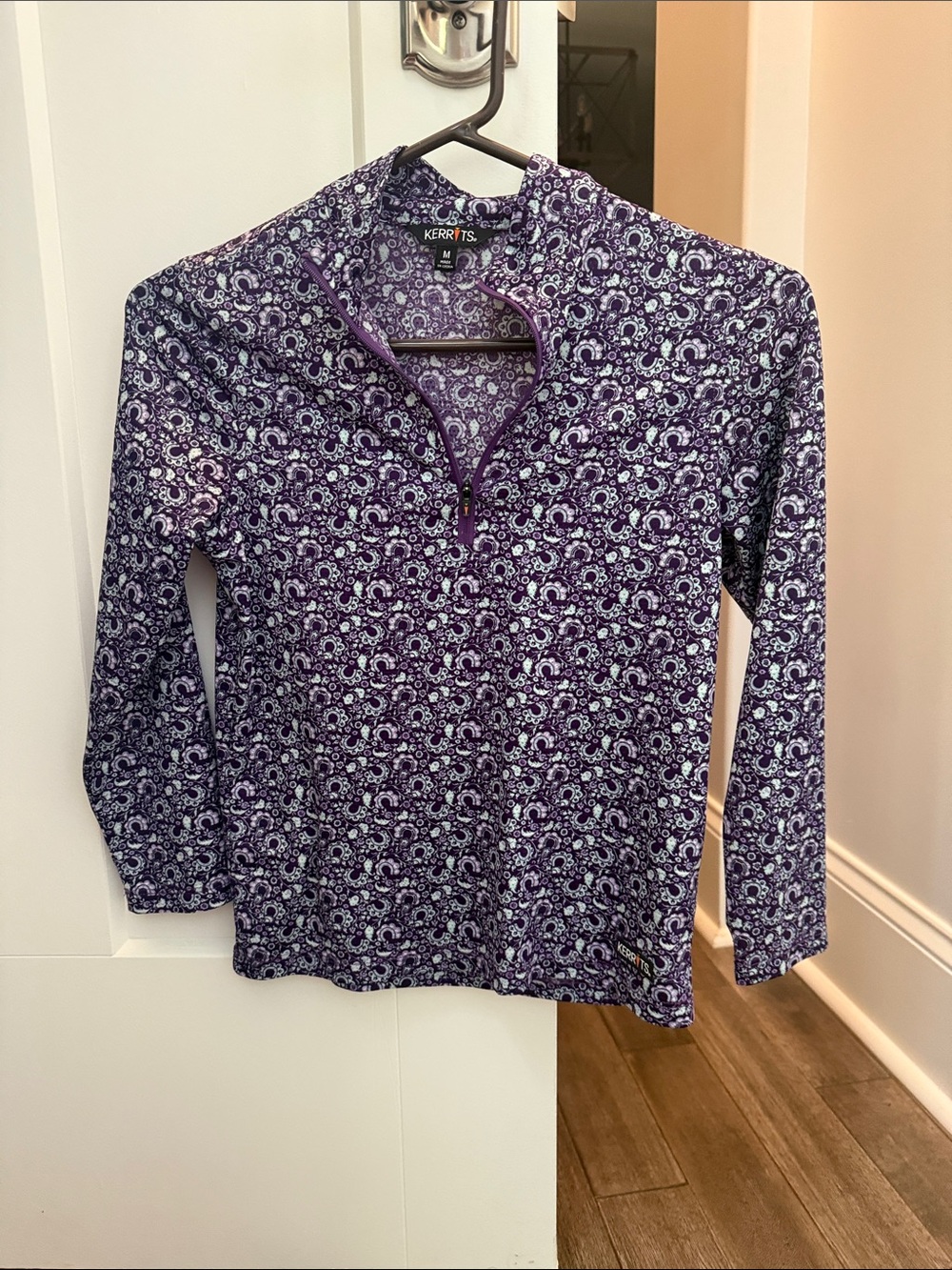 Kerrits Purple Patterned Quarter-Zip Pullover